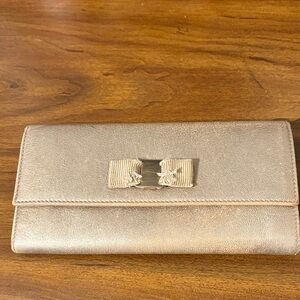 Salvatore Ferragamo Gold Long Wallet